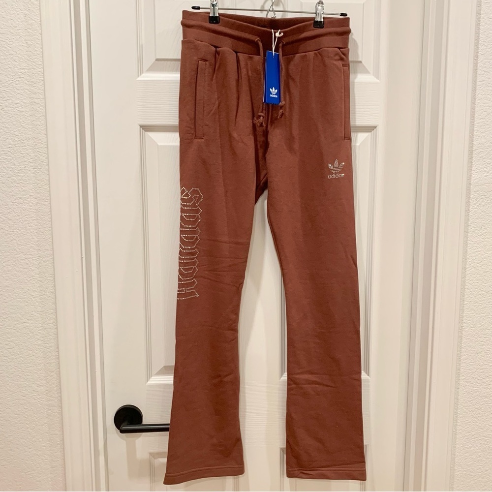 🤎 ADIDAS Rust Orange Rhinestone Embellished Tracksuit Set - Picture 8 of 14